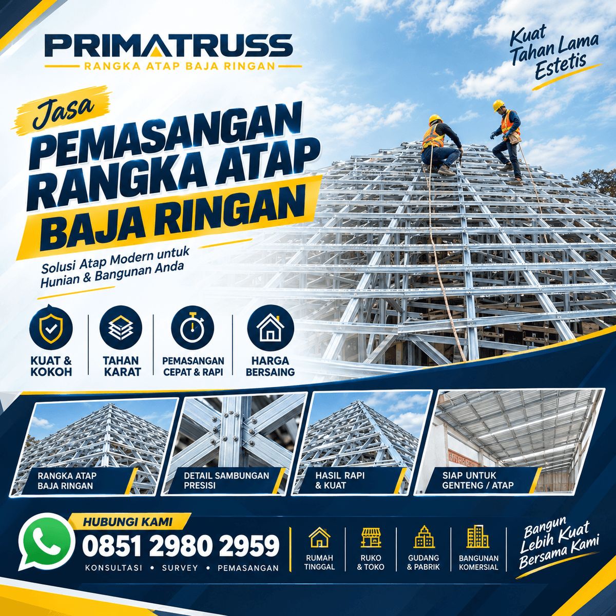 Foto produk Jasa Pemasangan Rangka Atap Baja Ringan ā PRIMA TRUSS Serang & Cilegon